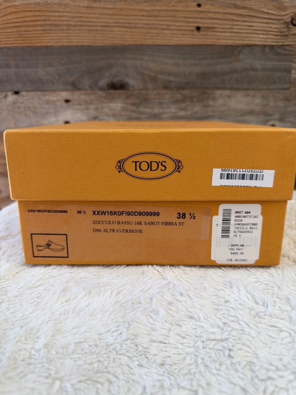 Tod's Blush Leather Buckle Clog Mules New In Box with Dust-bag Size 38.5 / 7.5 - Picture 9 of 12